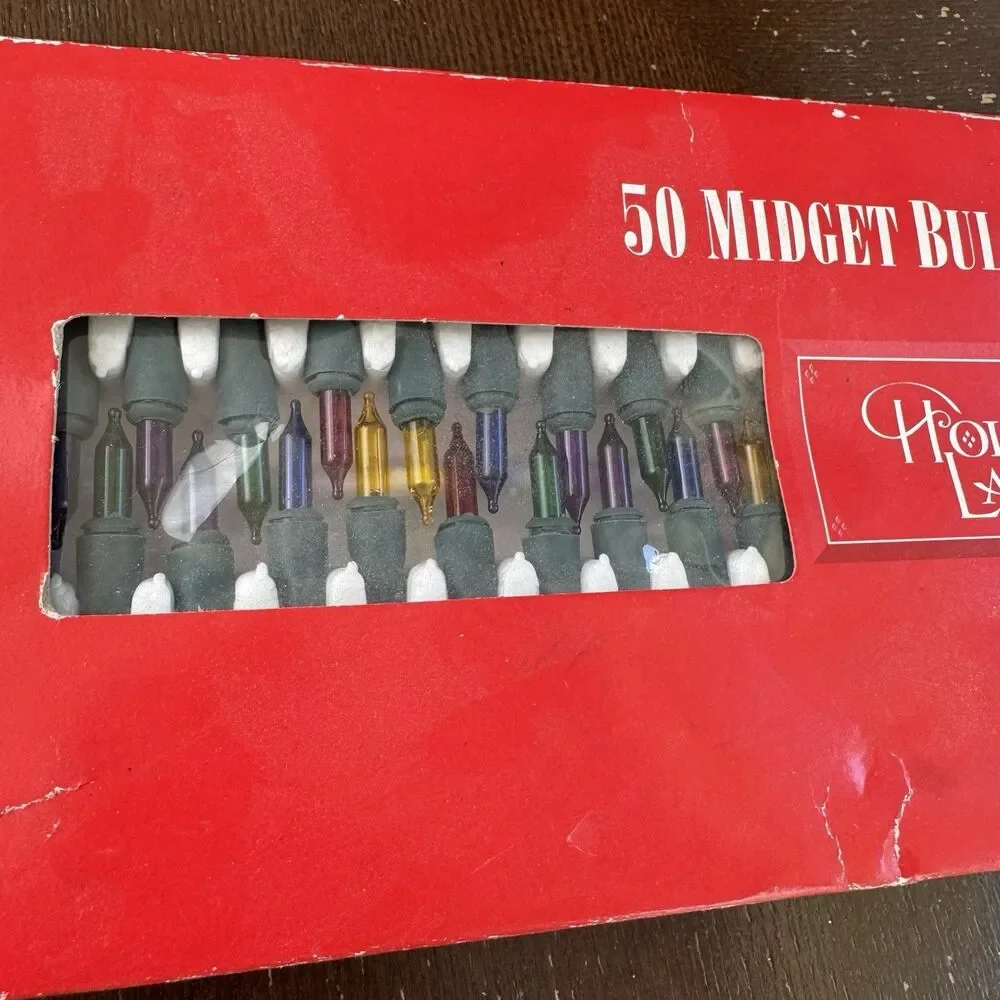 Vintage Christmas Lights 1995 Holiday Lane 50 Midget Bulb Set Unused Tested